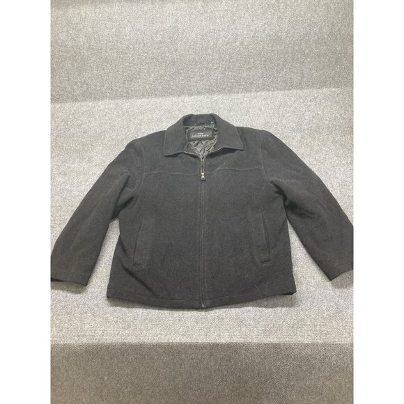 Dockers Wool Jacket Men’s Size Large Black Long Sleeve Full Zip - Picture 1 of 10